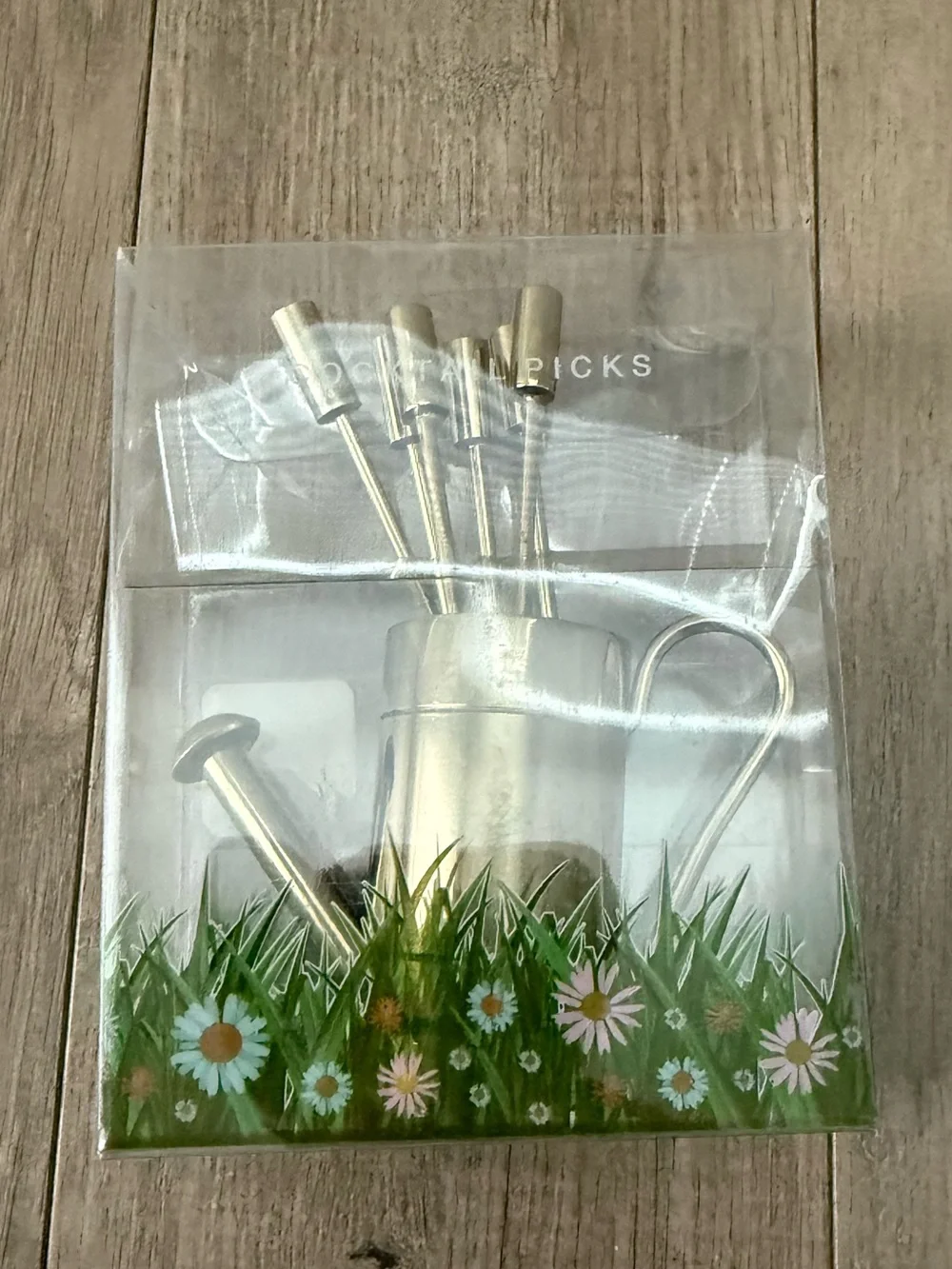 Cute Watering Can Cocktail Picks Set - Decorative Bar Accessory NIB